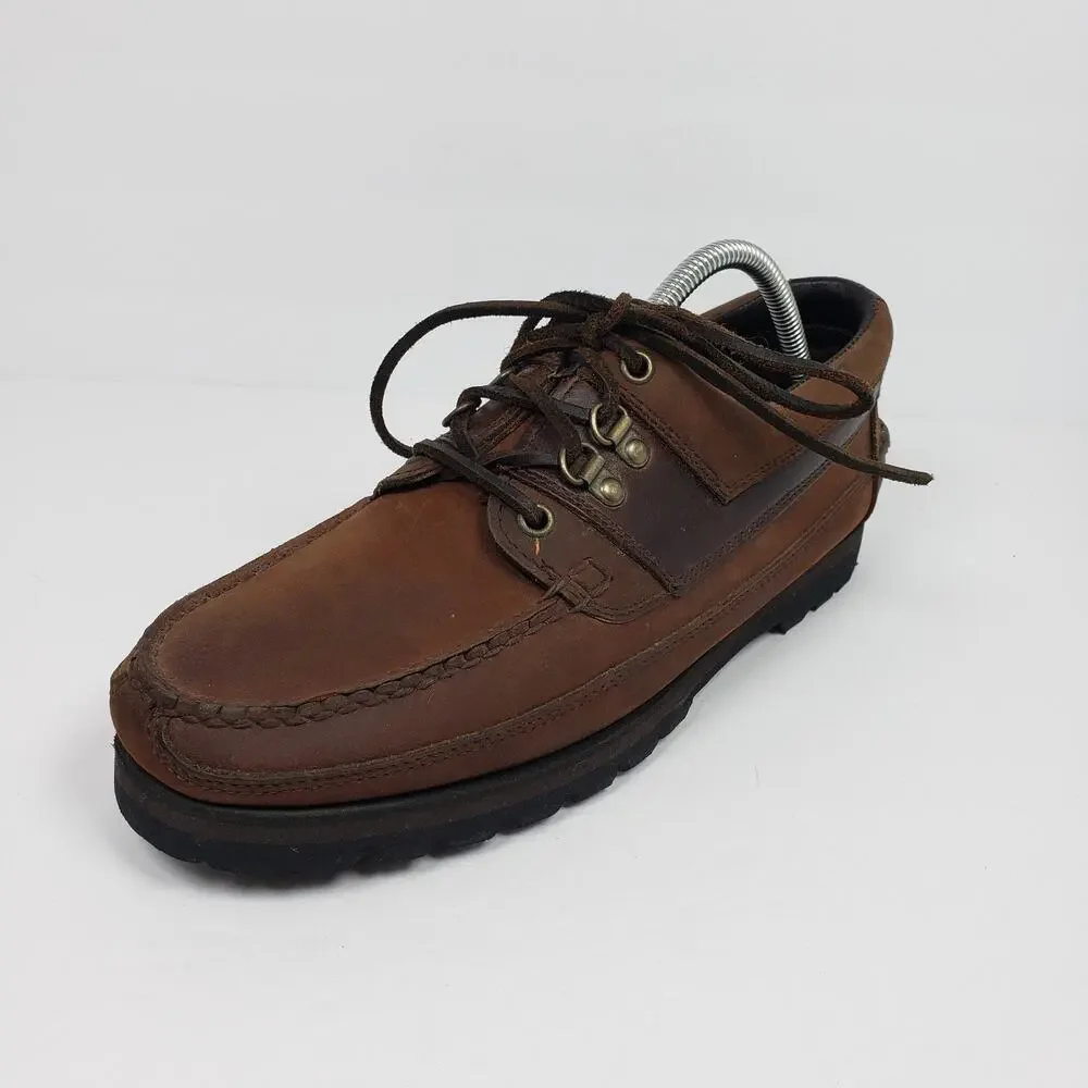 RJ Colt Schooner Mens Size 10.5 Brown Leather Lace Up Oxford Boat Shoes
